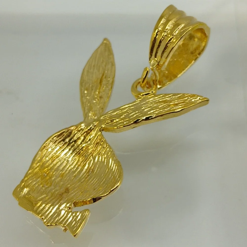 Karatbond Vintage Playboy Bunny Pendant Gold Diamond Cut Y2K NOS Made in USA